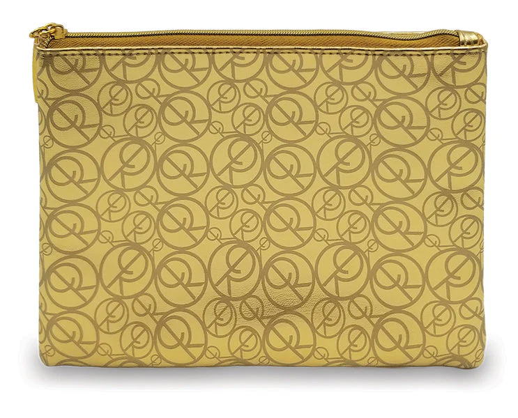 Signature Gold Logo Chic Cosmetic Bag